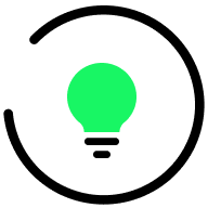 Icon of a light bulb, indicating creativity and flexibility in design.
