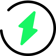 Icon of a lightning bolt, symbolizing energy efficiency or high performance.