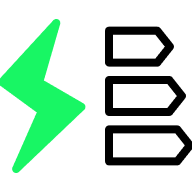 Green lightning bolt representing energy-saving technology