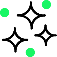Icon showing minimal particles for extreme cleanliness