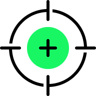 Targeted icon representing high precision