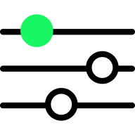  Icon with three adjustable elements representing customization