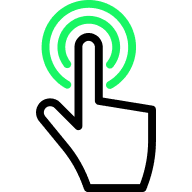 Icon with concentric arcs symbolizing an innovative user interface or interactive control system