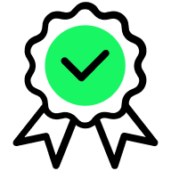 Check mark icon indicating no compromise on quality